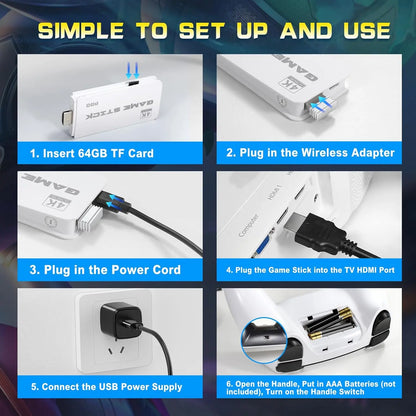 2026 Video Game Console with Over 20,000 Classic Games, 4K HDMI Output, Wireless Joystick, and Game Emulator