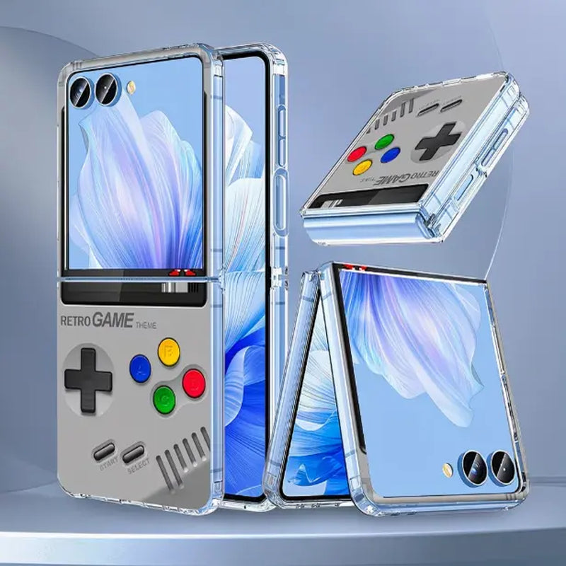 Retro Portable Vibrating Phone Case, Suitable for Samsung and Motorola Razr ZFLIP3/ZFLIP4/ZFLIP5/ZFLIP6/ZFLIP7/ZFOLD3/ZFOLD4/ZFOLD5/ZFOLD6/ZFOLD7 Phones. It Has Shock Protection Function. the Design Is Cute, Featuring 3D Curved Edges and Abstract Heart