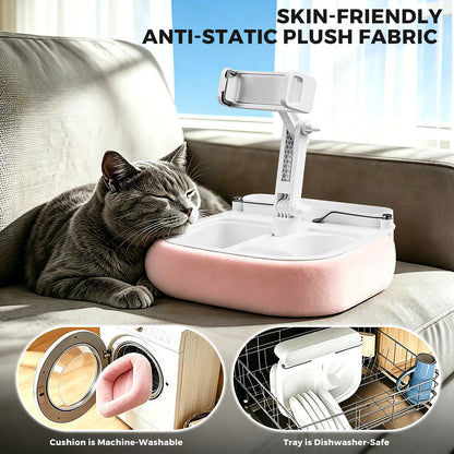 Esamcore Adjustable Tablet Pillow Stand with Snack Tray - Compatible with 4.7-14.6" Devices for Hands-Free Viewing on Bed, Couch, or Floor - Soft, Machine Washable Cover