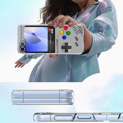Retro Portable Vibrating Phone Case, Suitable for Samsung and Motorola Razr ZFLIP3/ZFLIP4/ZFLIP5/ZFLIP6/ZFLIP7/ZFOLD3/ZFOLD4/ZFOLD5/ZFOLD6/ZFOLD7 Phones. It Has Shock Protection Function. the Design Is Cute, Featuring 3D Curved Edges and Abstract Heart