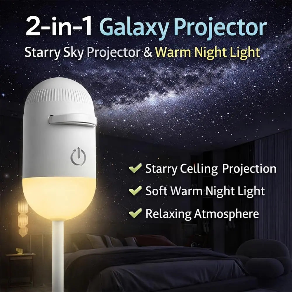 Galaxy Projector 2-in-1 Starry Sky and Night Light USB Projector for Bedroom and Hallway Ceiling Decoration (1 Light + 3 Accessories)
