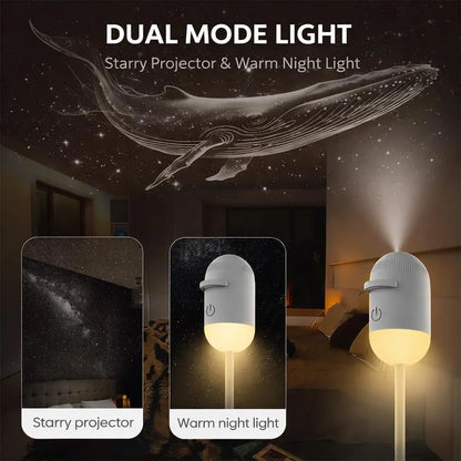 Galaxy Projector 2-in-1 Starry Sky and Night Light USB Projector for Bedroom and Hallway Ceiling Decoration (1 Light + 3 Accessories)