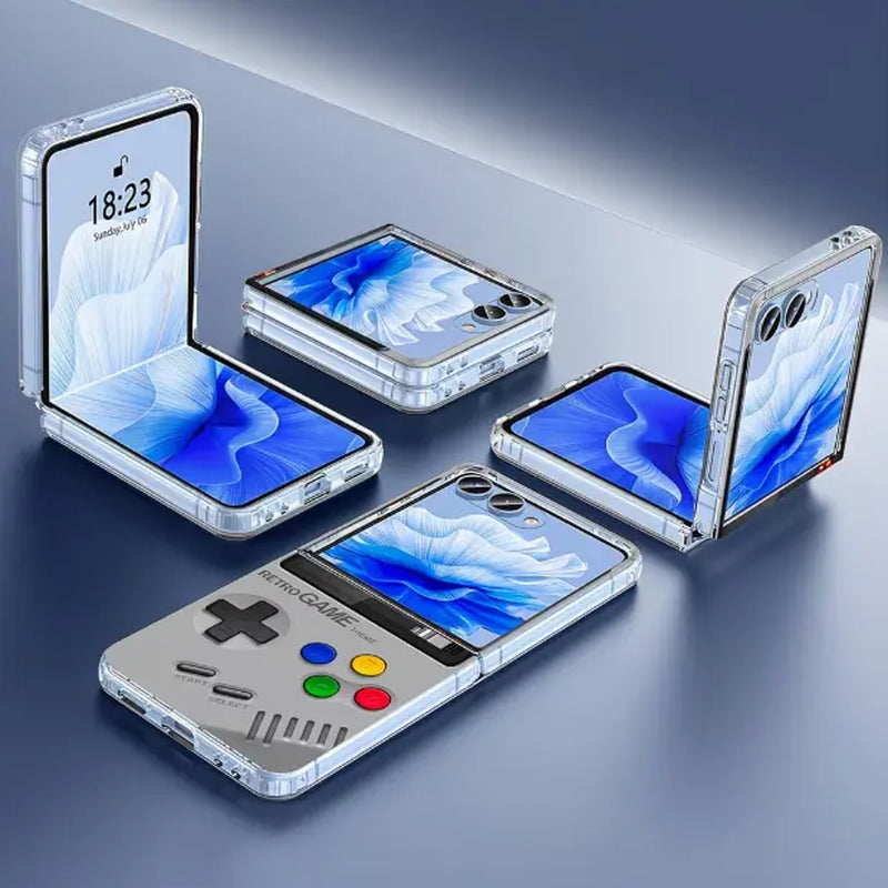 Retro Portable Vibrating Phone Case, Suitable for Samsung and Motorola Razr ZFLIP3/ZFLIP4/ZFLIP5/ZFLIP6/ZFLIP7/ZFOLD3/ZFOLD4/ZFOLD5/ZFOLD6/ZFOLD7 Phones. It Has Shock Protection Function. the Design Is Cute, Featuring 3D Curved Edges and Abstract Heart