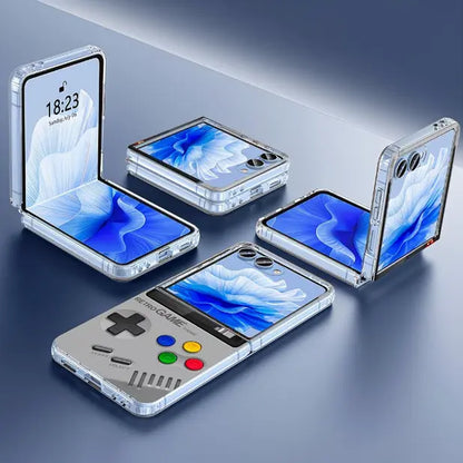 Retro Portable Vibrating Phone Case, Suitable for Samsung and Motorola Razr ZFLIP3/ZFLIP4/ZFLIP5/ZFLIP6/ZFLIP7/ZFOLD3/ZFOLD4/ZFOLD5/ZFOLD6/ZFOLD7 Phones. It Has Shock Protection Function. the Design Is Cute, Featuring 3D Curved Edges and Abstract Heart