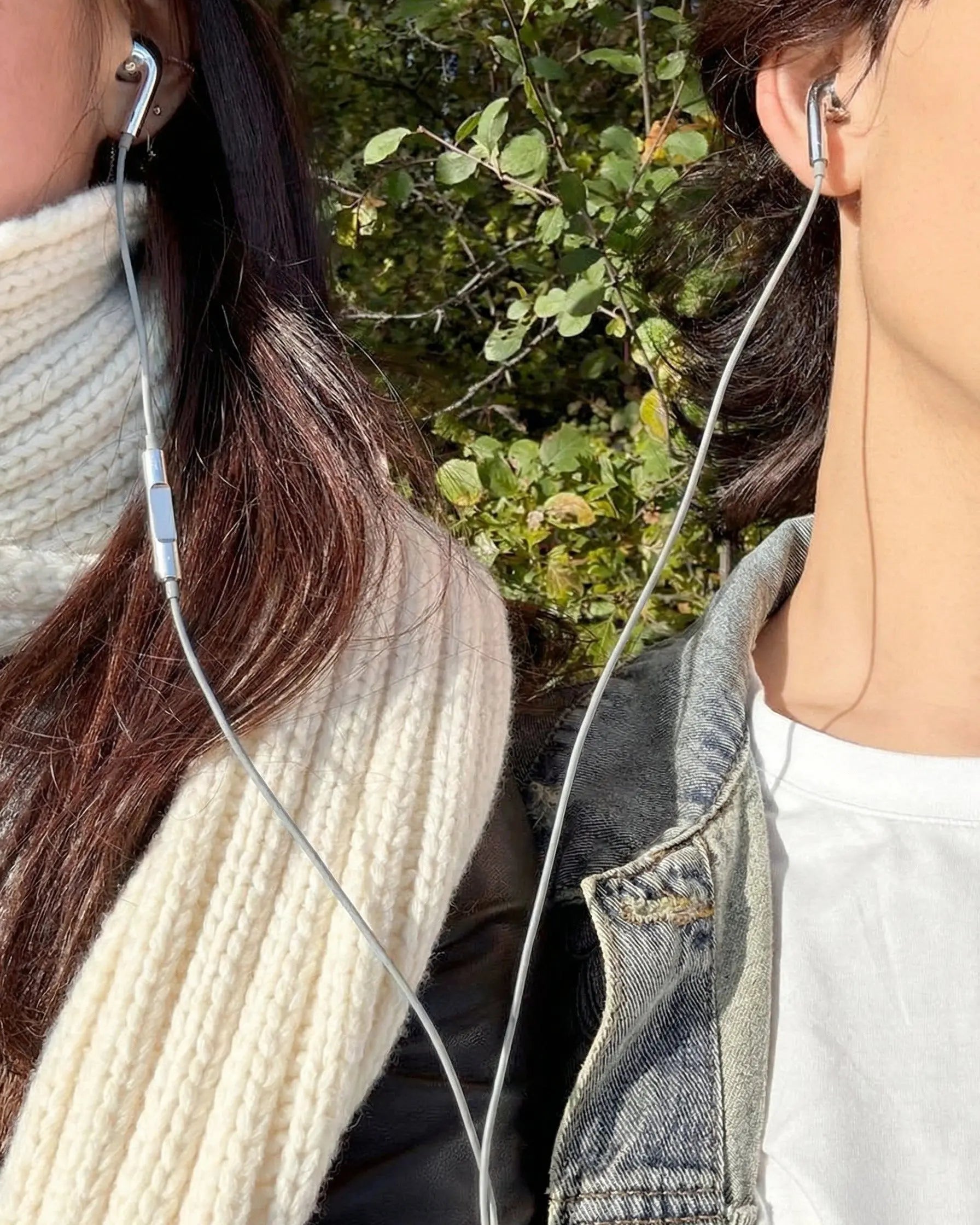Chrome-Finished Wired Earbuds - Functional Types: USB-C, Lightning, 3.5mm, Trendy Y2K Design