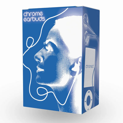Chrome-Finished Wired Earbuds - Functional Types: USB-C, Lightning, 3.5mm, Trendy Y2K Design