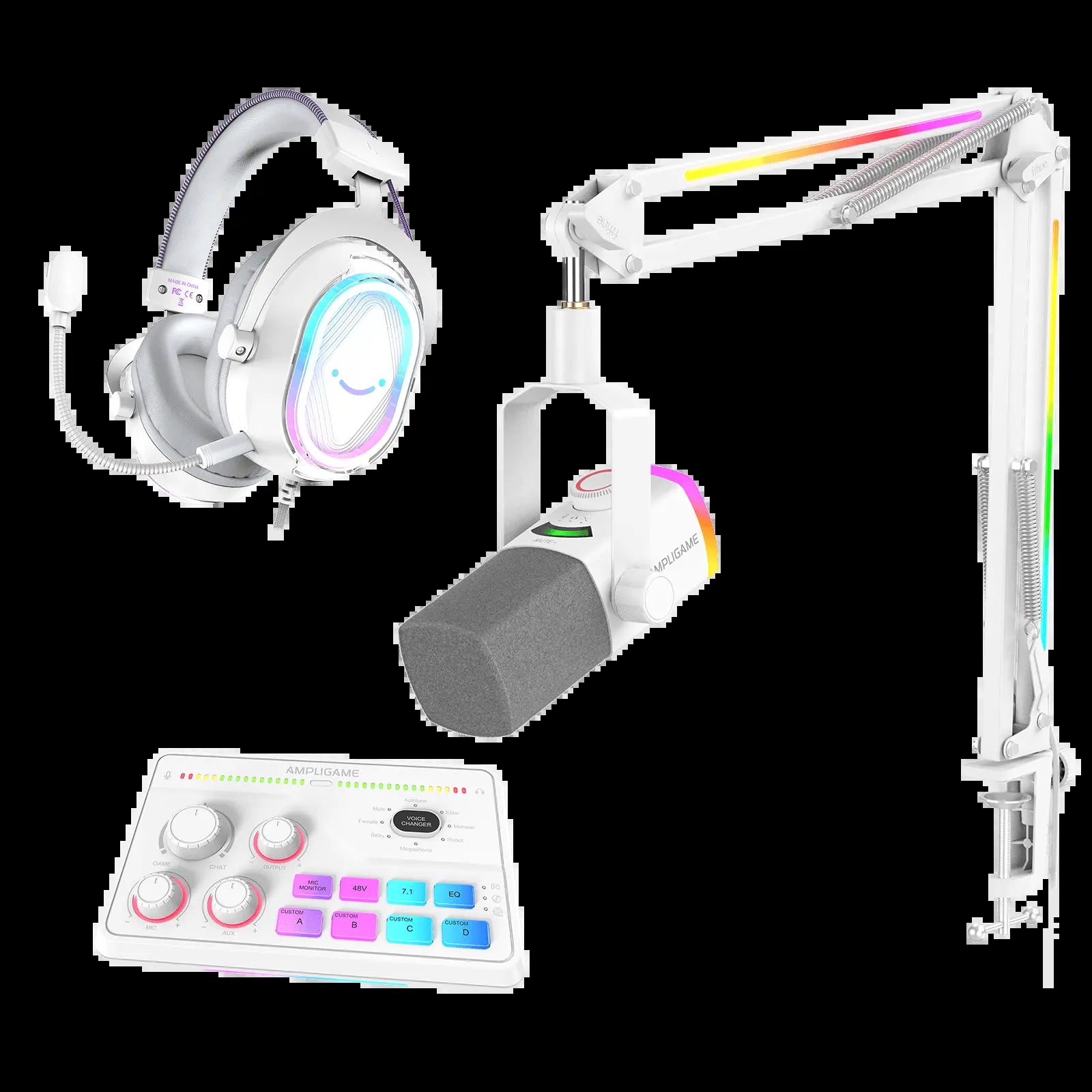 FIFINE Streaming & Gaming Ultimate Bundle Kit Am8Prot Microphone Kit + SC8 Audio Mixer + H13 Headset