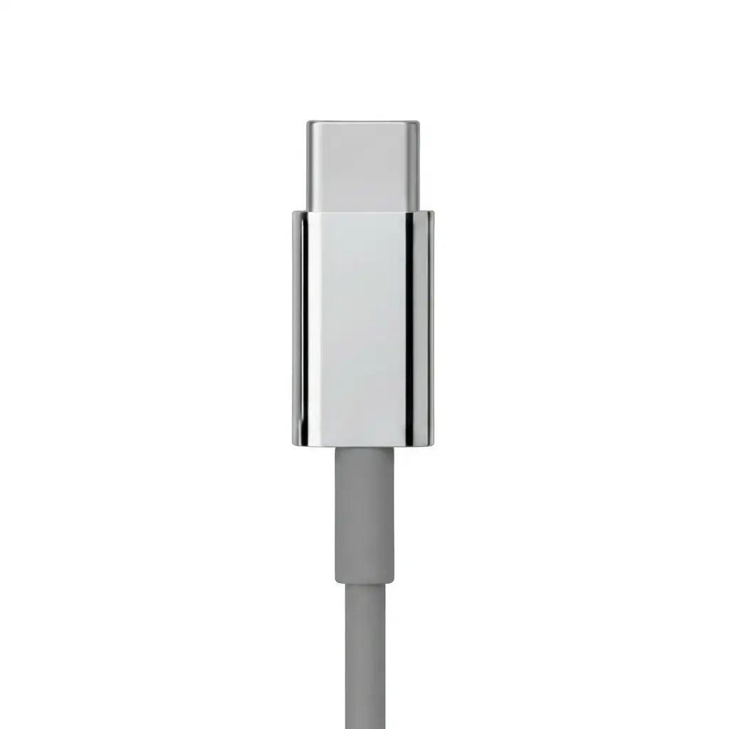 Chrome-Finished Wired Earbuds - Functional Types: USB-C, Lightning, 3.5mm, Trendy Y2K Design