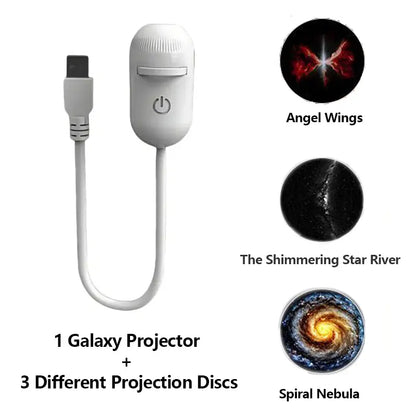 Galaxy Projector 2-in-1 Starry Sky and Night Light USB Projector for Bedroom and Hallway Ceiling Decoration (1 Light + 3 Accessories)