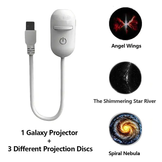 Galaxy Projector 2-in-1 Starry Sky and Night Light USB Projector for Bedroom and Hallway Ceiling Decoration (1 Light + 3 Accessories)