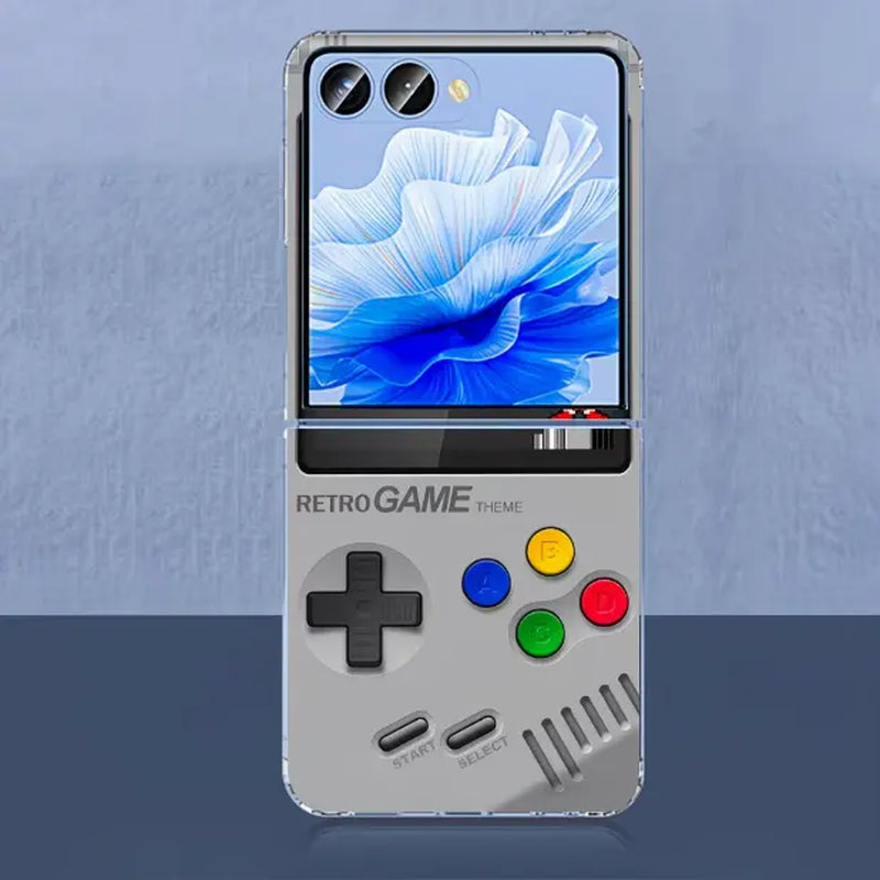 Retro Portable Vibrating Phone Case, Suitable for Samsung and Motorola Razr ZFLIP3/ZFLIP4/ZFLIP5/ZFLIP6/ZFLIP7/ZFOLD3/ZFOLD4/ZFOLD5/ZFOLD6/ZFOLD7 Phones. It Has Shock Protection Function. the Design Is Cute, Featuring 3D Curved Edges and Abstract Heart