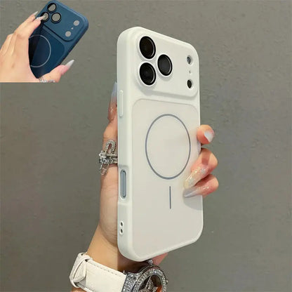 Luxury for Magsafe Magnetic Case for Iphone 16 plus Quickly Converts 17Air 17 16 15 14 13 Pro Max Shockproof Silicone TPU Soft Case